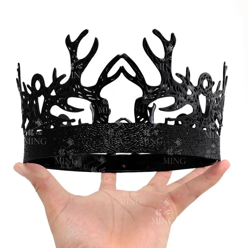 Game of Thrones  Joffrey Byracien Black Hair Crown Men's King Tiaras Pageants Head Accessories Hairwear