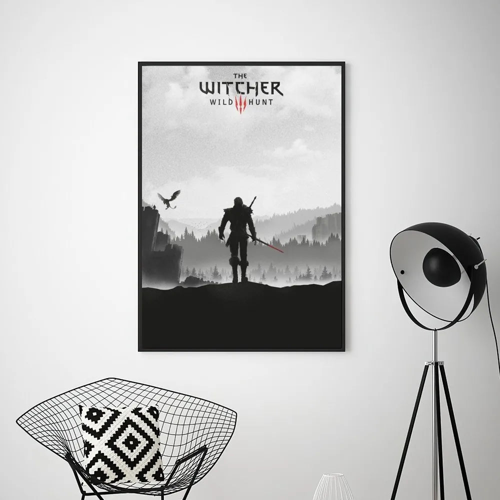 game the w-witchers  Poster Prints Wall Pictures Living Room Home Decoration Small