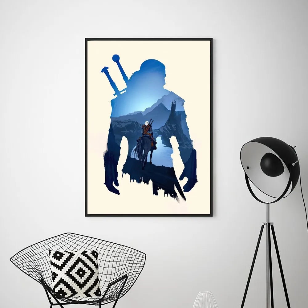 game the w-witchers  Poster Prints Wall Pictures Living Room Home Decoration Small