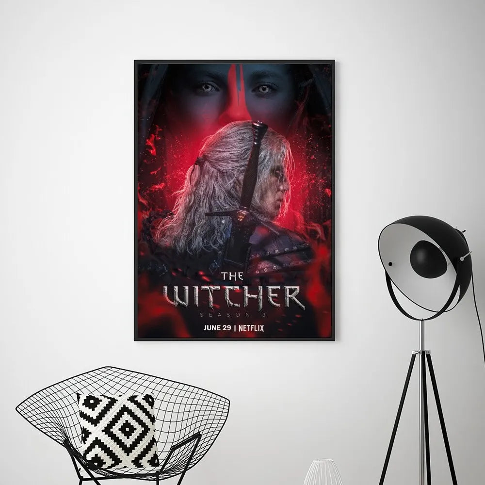 game the w-witchers  Poster Prints Wall Pictures Living Room Home Decoration Small