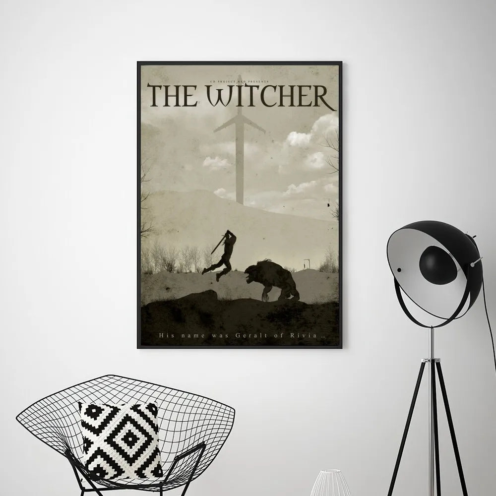 game the w-witchers  Poster Prints Wall Pictures Living Room Home Decoration Small