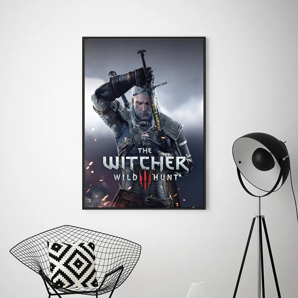 game the w-witchers  Poster Prints Wall Pictures Living Room Home Decoration Small