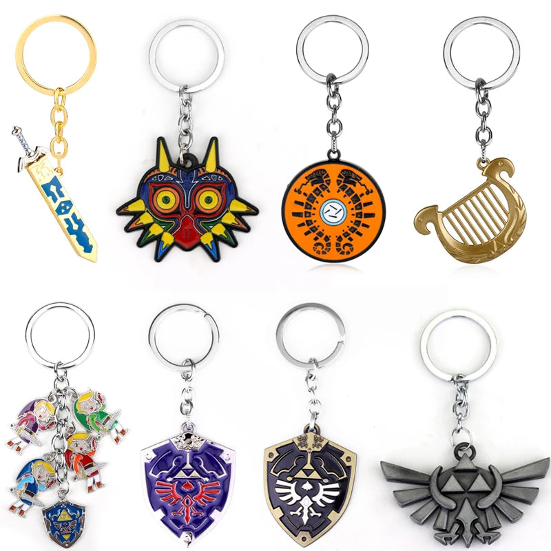 Game Zeldas Keychain Breath of the Wild Sheikah Eye Sword Shield Keyring Cosplay Accessories Key Chains Men Women Jewelry Gifts