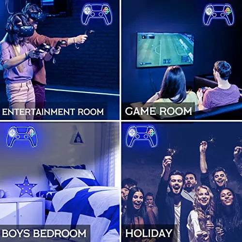Gamer Neon Sign – USB Powered LED Gamepad Neon Light for Gaming Room Decor - Gamepad Neon Sign
