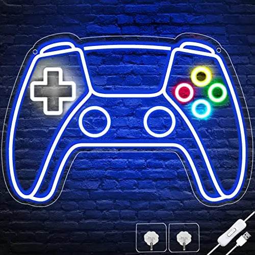Gamer Neon Sign – USB Powered LED Gamepad Neon Light for Gaming Room Decor - Gamepad Neon Sign