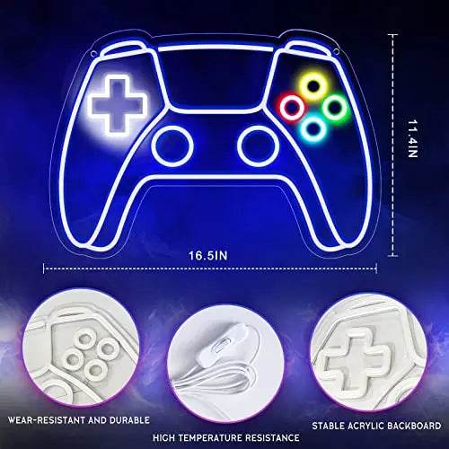 Gamer Neon Sign – USB Powered LED Gamepad Neon Light for Gaming Room Decor - Gamepad Neon Sign