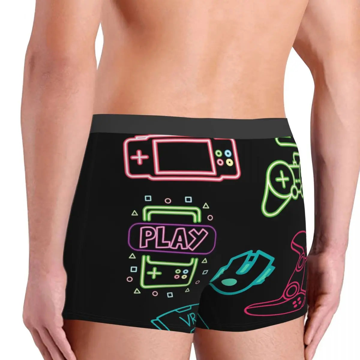 Games Play Now With Neon Man's Boxer Briefs Underpants buttons Highly Breathable High Quality Gift Idea