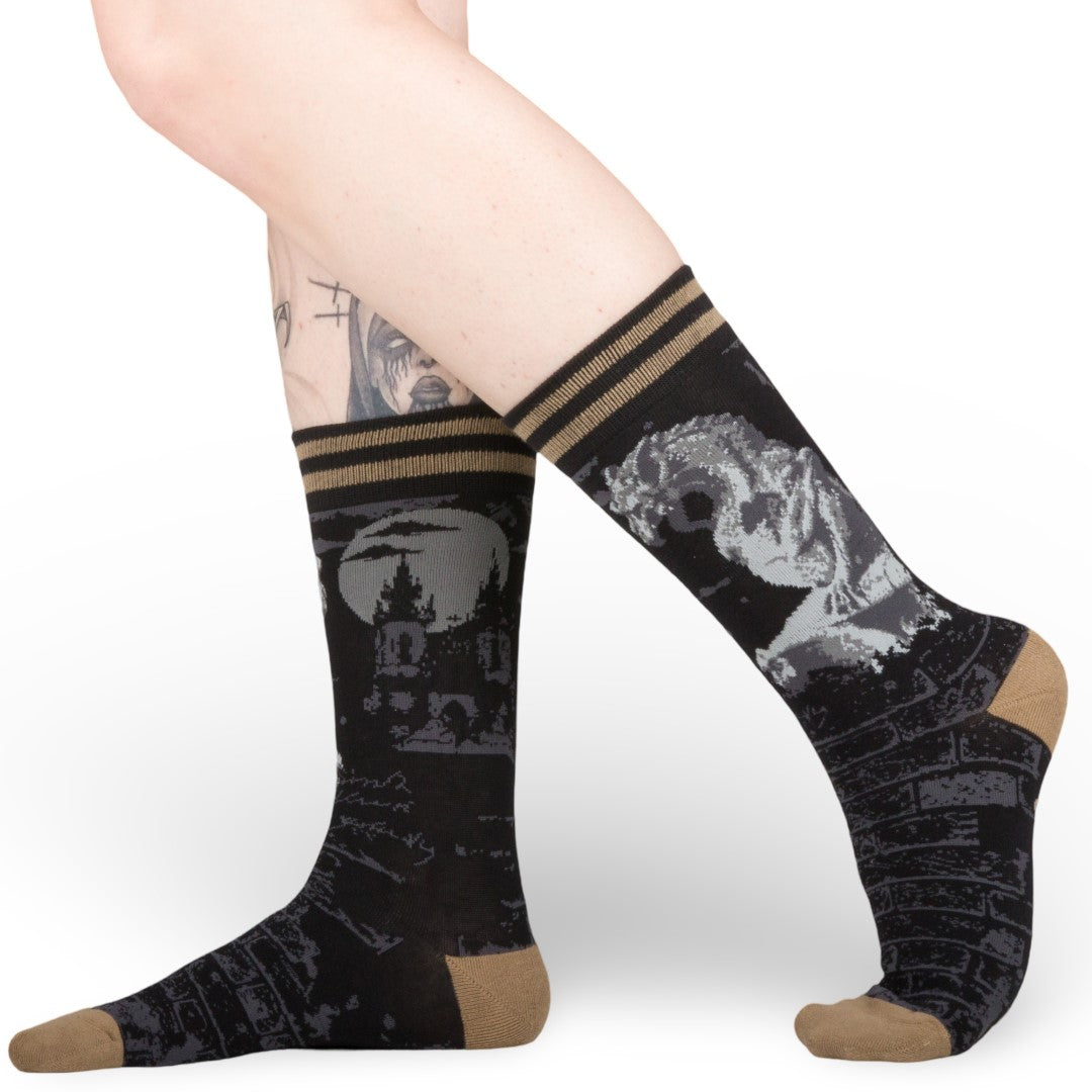 Gargoyle Guardian Crew Socks