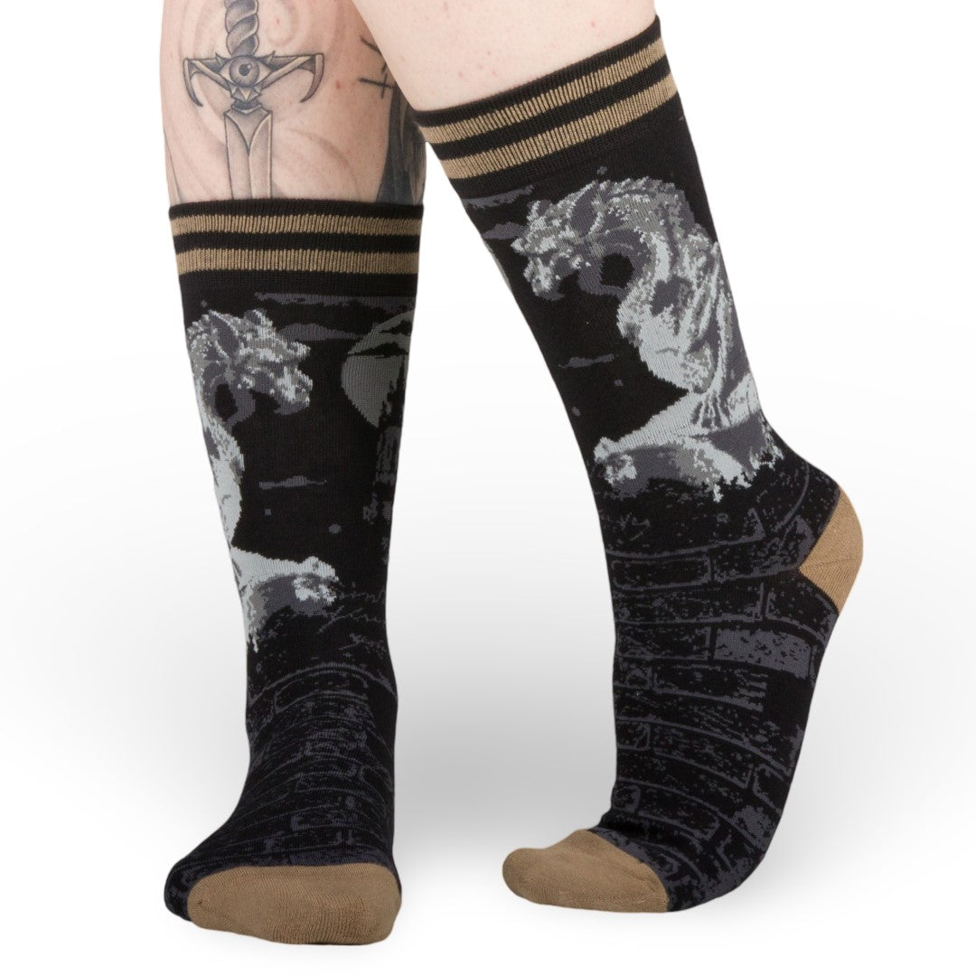 Gargoyle Guardian Crew Socks