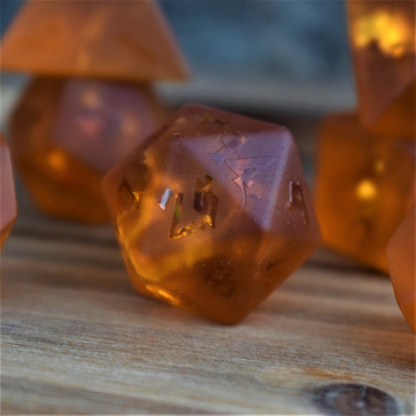 Gates of Helheim Raised Lava Glass Dice Set