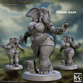 Gea the Elephorim Invoker (Female Loxodon Cleric) - With Dress