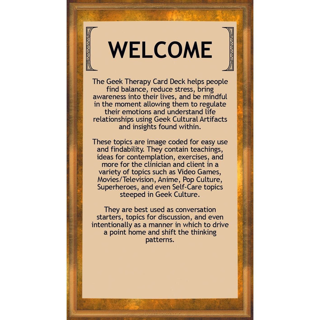Geek Therapy Card Deck For Clients and Therapists - 