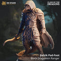 Gelzik Pad-Foot, Black Dragonkin Ranger (Male Dragonborn Ranger) - 32mm Scale