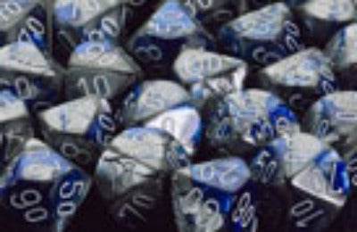 Gemini 1 Polyhedral Blue-Steel w/white 7 Die Set - Role-Players