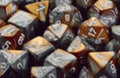 Gemini 1 Polyhedral Copper-Steel w/white 7 Die Set - Role-Players