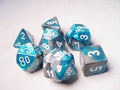 Gemini 6 Polyhedral Steel Teal/White 7-Die Set - Role-Players