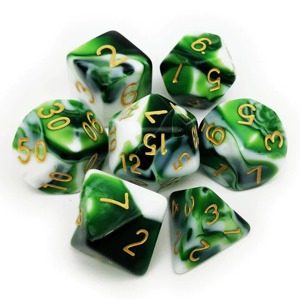 Gemini Dice Set - Green White-0