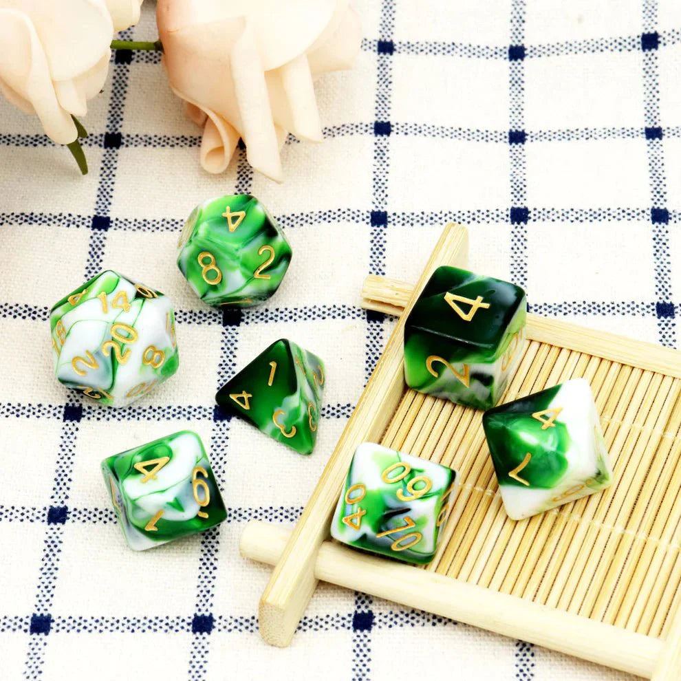 Gemini Dice Set - Green White-1