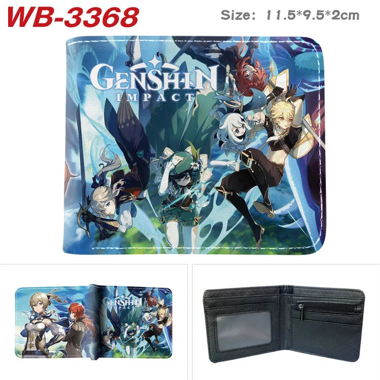 Genshin Impact Animation Derivative Wallet For Men and Women Coin Purse with Card Holder Short Wallet