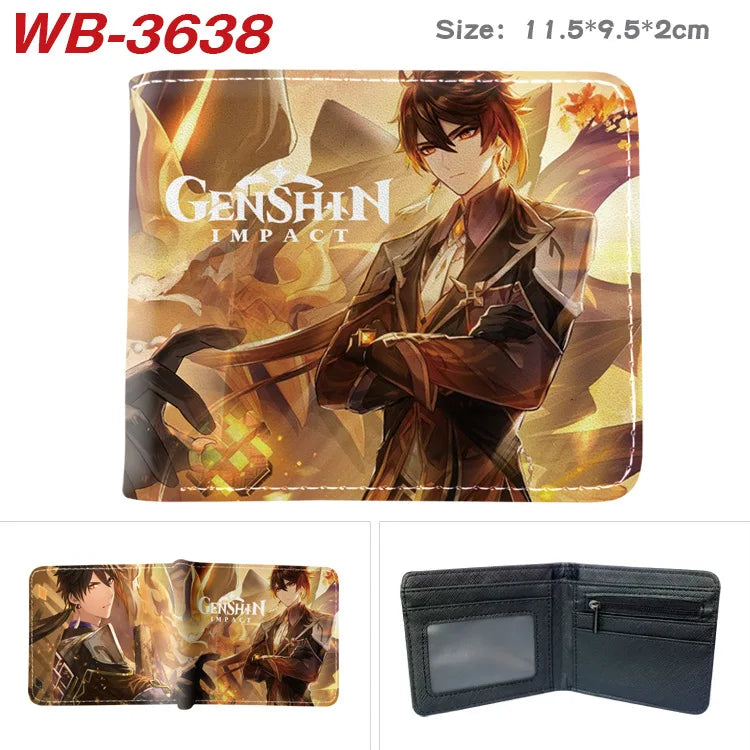 Genshin Impact Animation Derivative Wallet For Men and Women Coin Purse with Card Holder Short Wallet