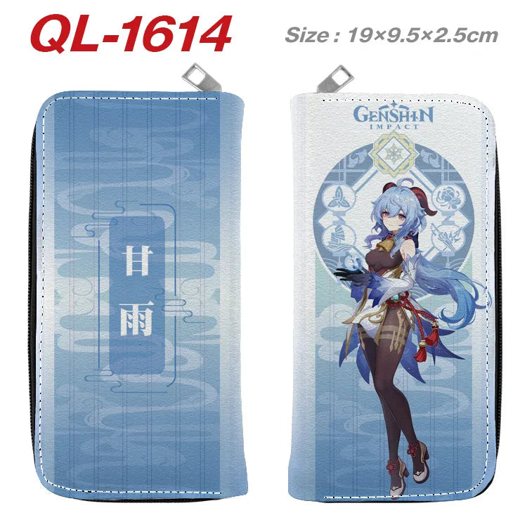 Genshin Impact Anime Cartoon Colourful  Zipper Wallet Portable Long Coin Purse with Card Holder