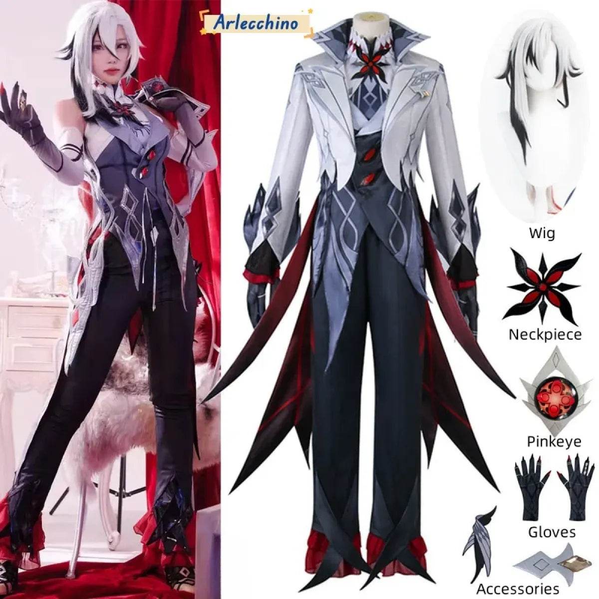 Arlecchino The Knave Cosplay – Genshin Impact Fatui Harbinger - S / Wig Only(one size)