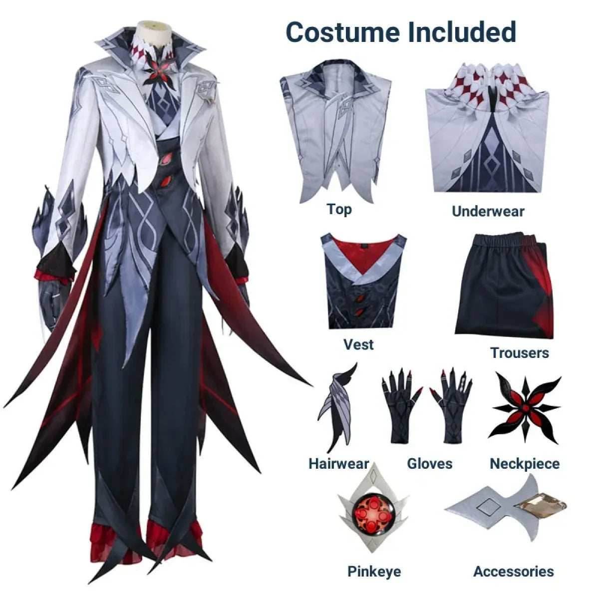 Arlecchino The Knave Cosplay – Genshin Impact Fatui Harbinger - S / Cosume only