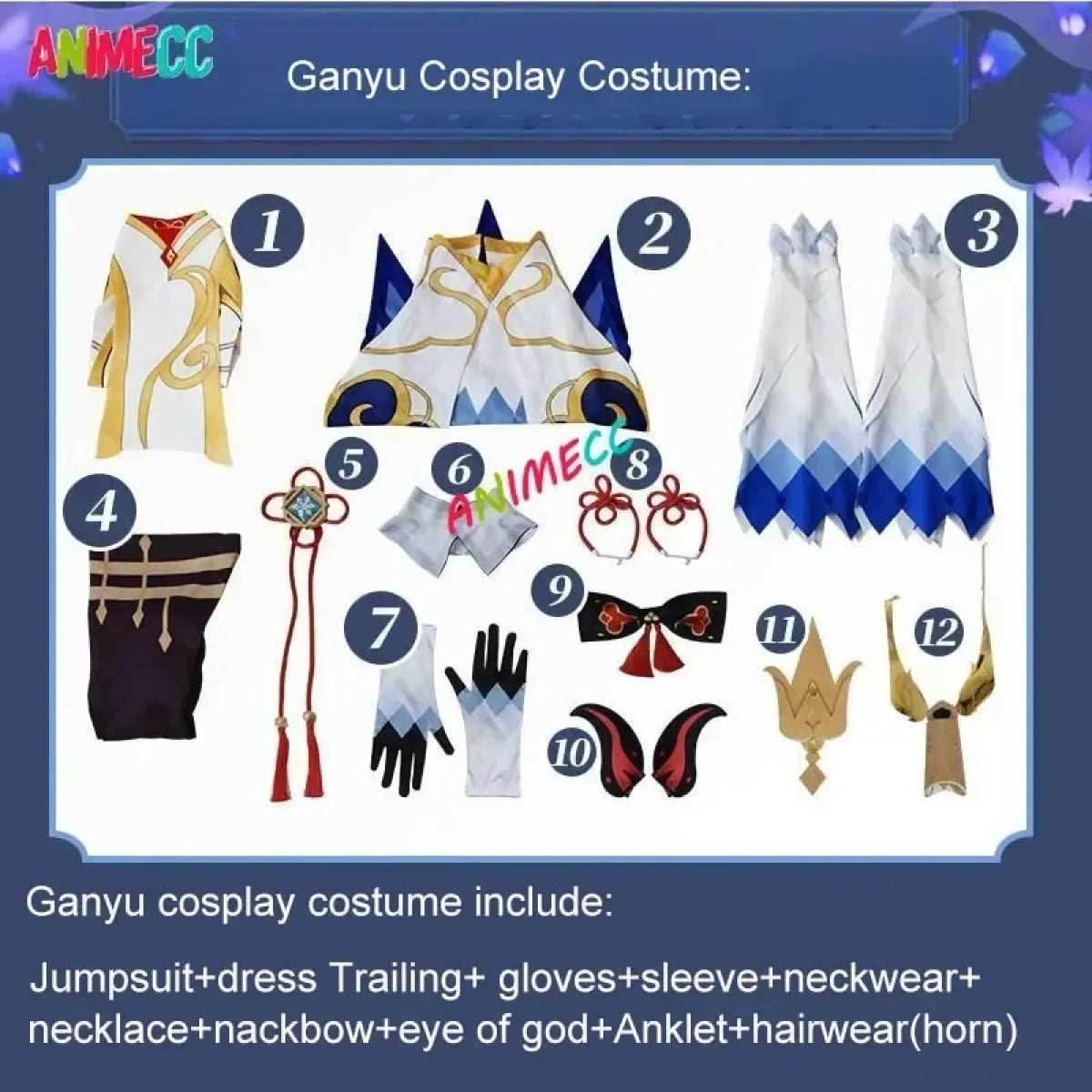 Genshin Impact Ganyu Cosplay Costume - Ganyu Costume / S / Genshin Impact