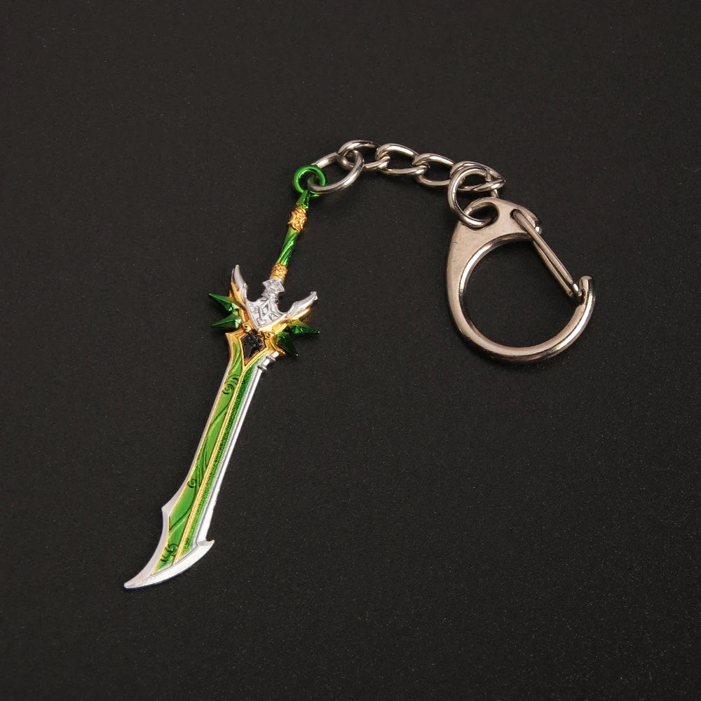 Genshin Impact Sword Keychain Zhongli Venti Diluc Weapons Skyward Blade Key Chain Keyring Collections Jewelry Gift