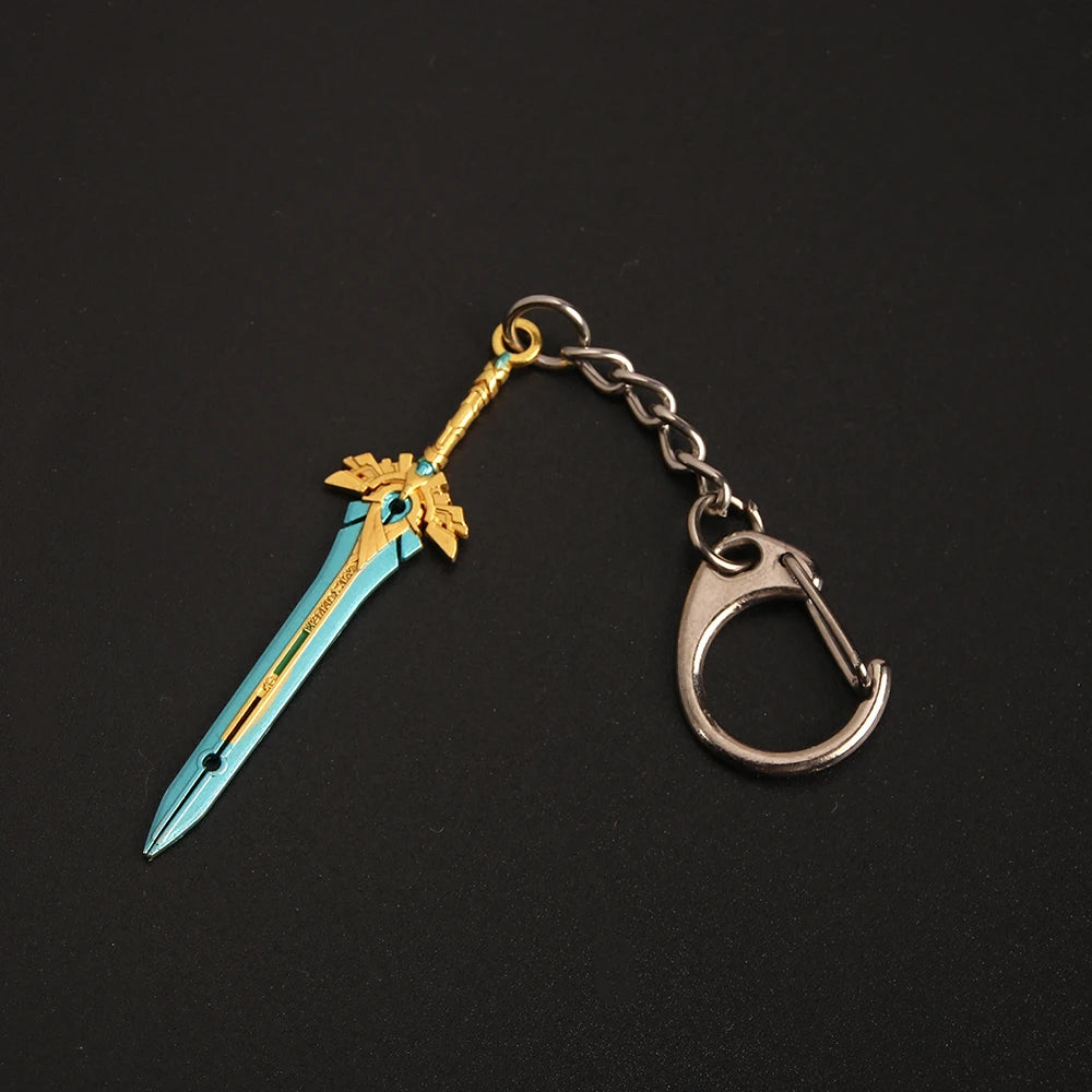 Genshin Impact Sword Keychain Zhongli Venti Diluc Weapons Skyward Blade Key Chain Keyring Collections Jewelry Gift