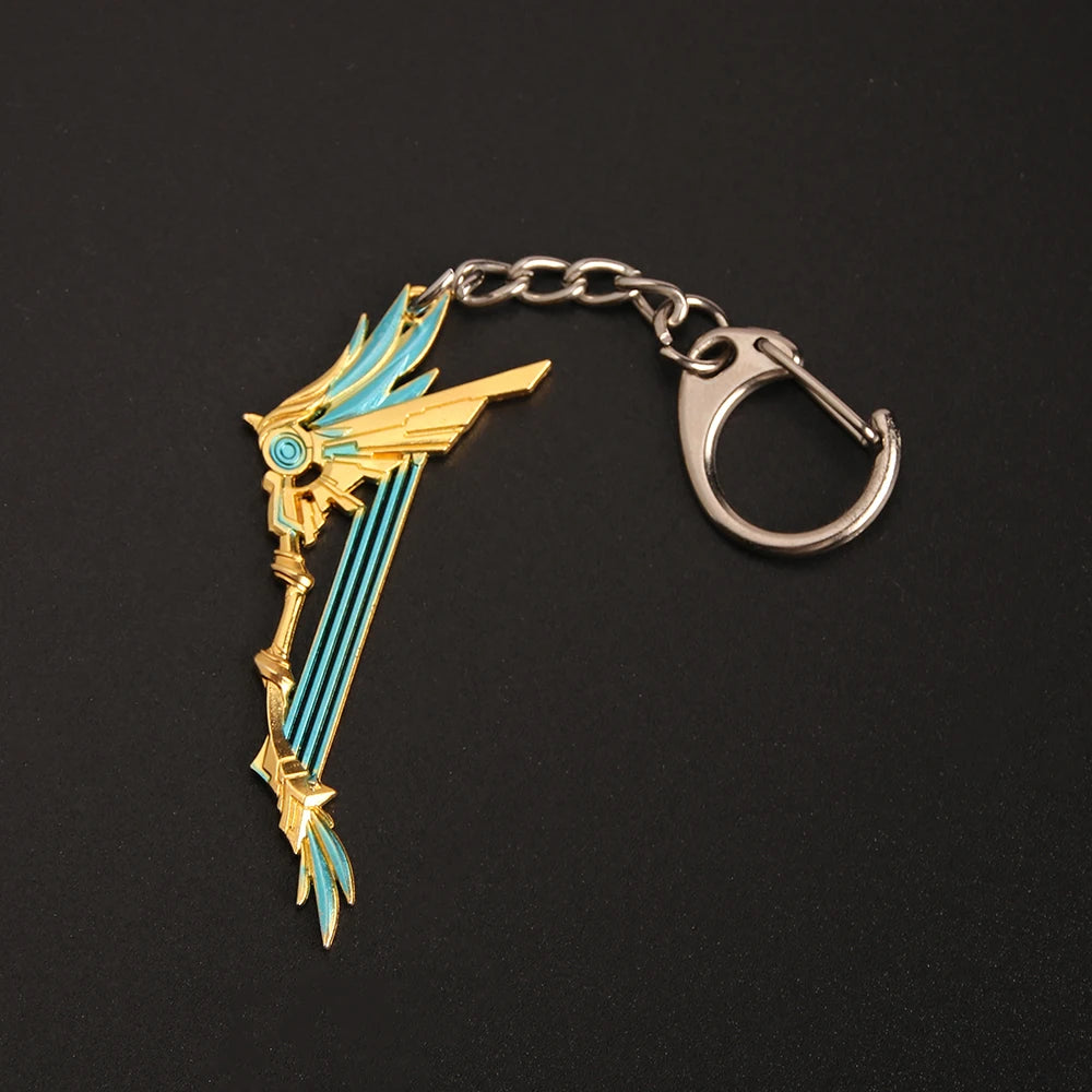 Genshin Impact Sword Keychain Zhongli Venti Diluc Weapons Skyward Blade Key Chain Keyring Collections Jewelry Gift