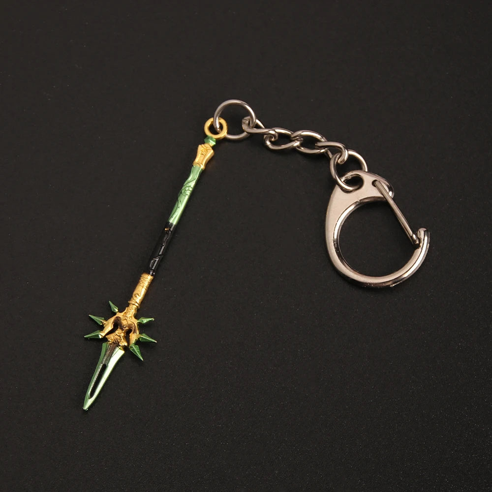 Genshin Impact Sword Keychain Zhongli Venti Diluc Weapons Skyward Blade Key Chain Keyring Collections Jewelry Gift