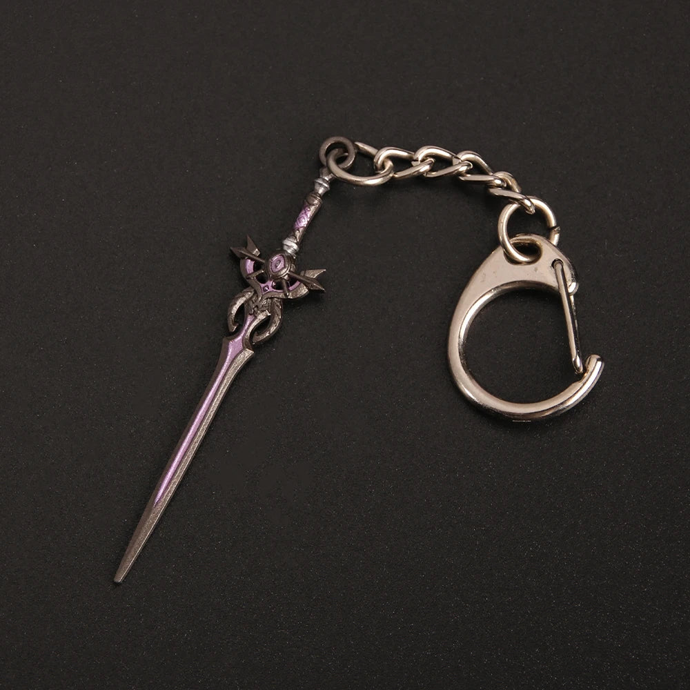 Genshin Impact Sword Keychain Zhongli Venti Diluc Weapons Skyward Blade Key Chain Keyring Collections Jewelry Gift