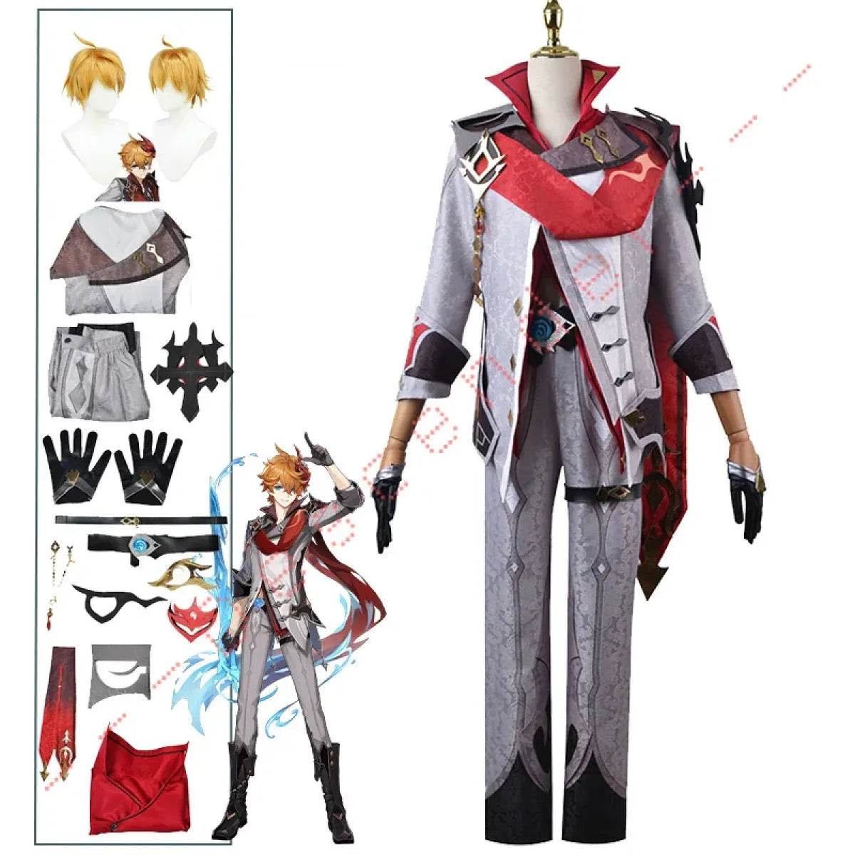 Genshin Impact Tartaglia/Childe Cosplay Set - Clothes / XS