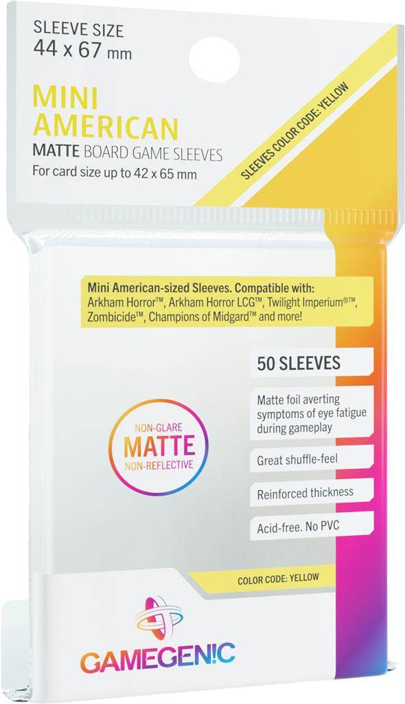 Gamegenic MATTE Sleeves: Mini American (44 x 67 mm, 50 pack) - 