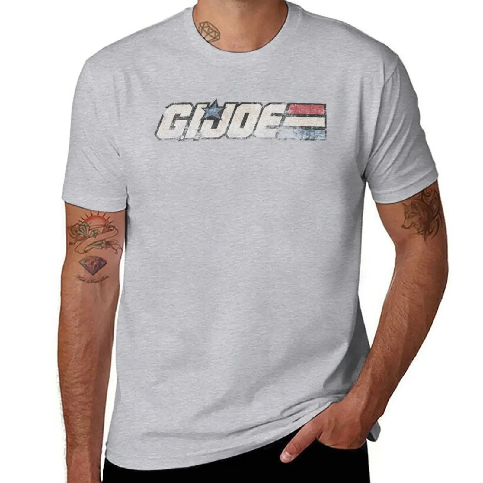 Gi Joe T-Shirt blacks korean fashion plain white t shirts men