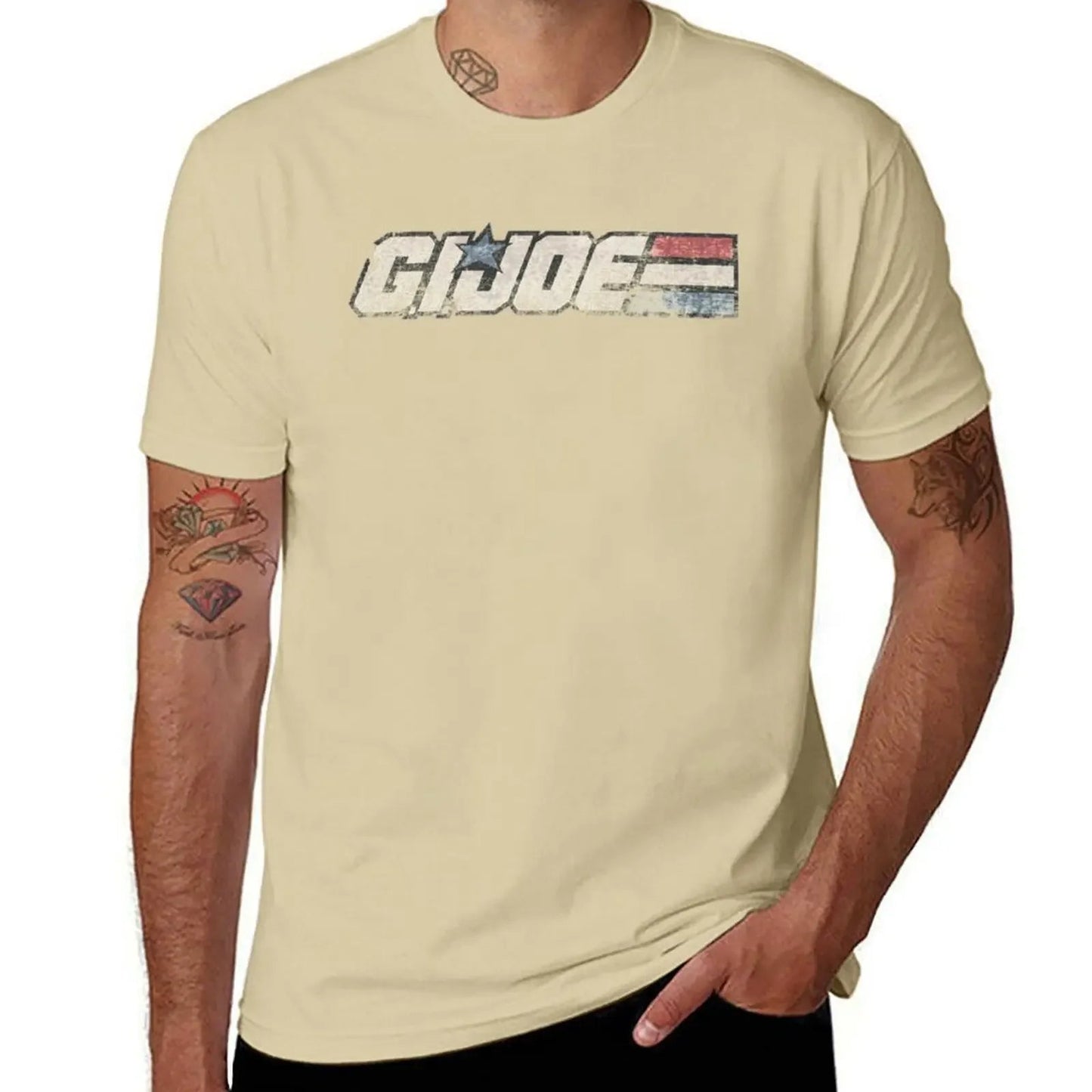 Gi Joe T-Shirt blacks korean fashion plain white t shirts men