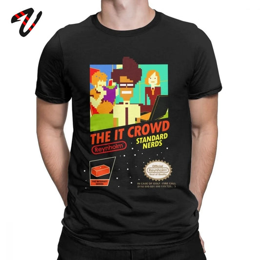 Gift Idea Clothes The It Crowd Nes 8 Bit Game T-Shirts Nerds Men T Shirt Funny Geek Computer Tech TV Show Best Vintage Tee Shirt