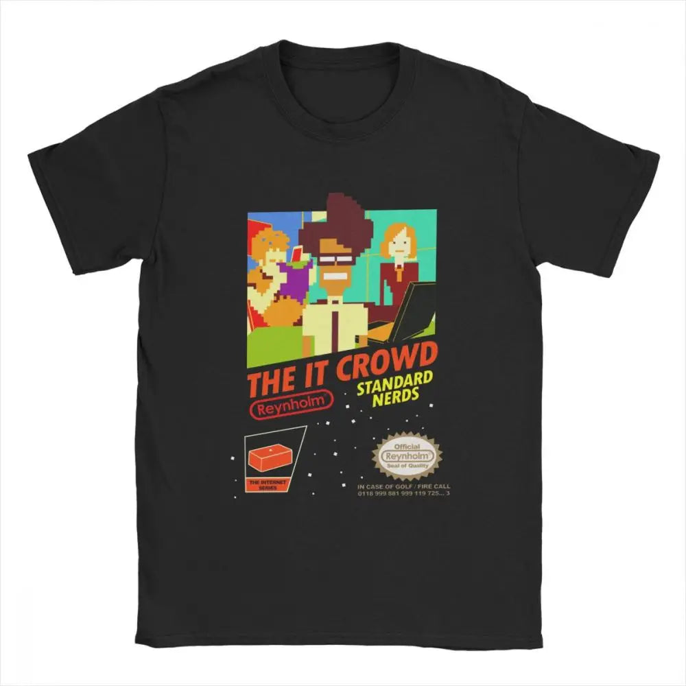 Gift Idea Clothes The It Crowd Nes 8 Bit Game T-Shirts Nerds Men T Shirt Funny Geek Computer Tech TV Show Best Vintage Tee Shirt