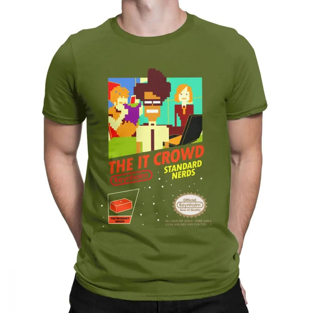 Gift Idea Clothes The It Crowd Nes 8 Bit Game T-Shirts Nerds Men T Shirt Funny Geek Computer Tech TV Show Best Vintage Tee Shirt