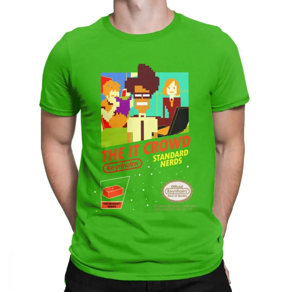 Gift Idea Clothes The It Crowd Nes 8 Bit Game T-Shirts Nerds Men T Shirt Funny Geek Computer Tech TV Show Best Vintage Tee Shirt