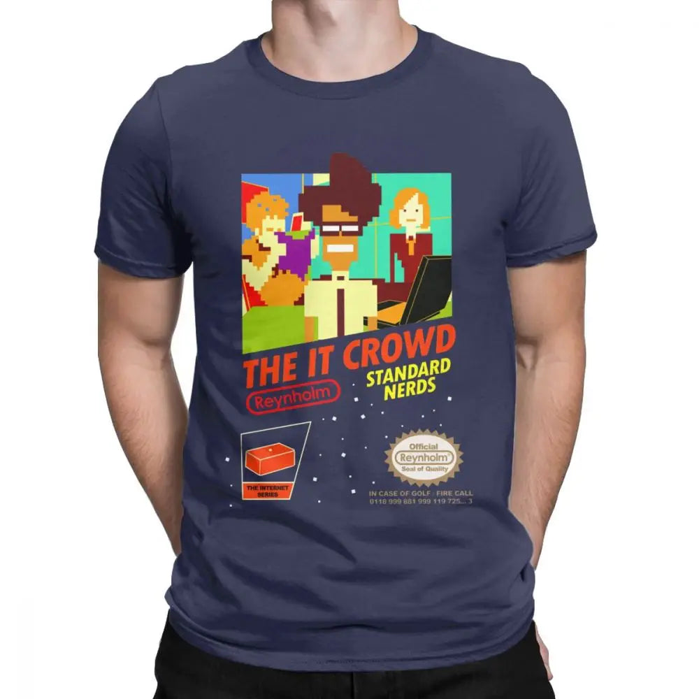 Gift Idea Clothes The It Crowd Nes 8 Bit Game T-Shirts Nerds Men T Shirt Funny Geek Computer Tech TV Show Best Vintage Tee Shirt