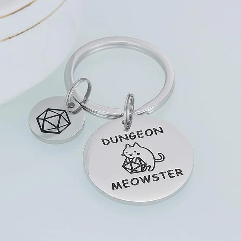 Gifts for Men Women Adults Him Funny Unique Husband Dungeon D N D Jewelry Dnd Keychain Dungeons And Dragons Keyring