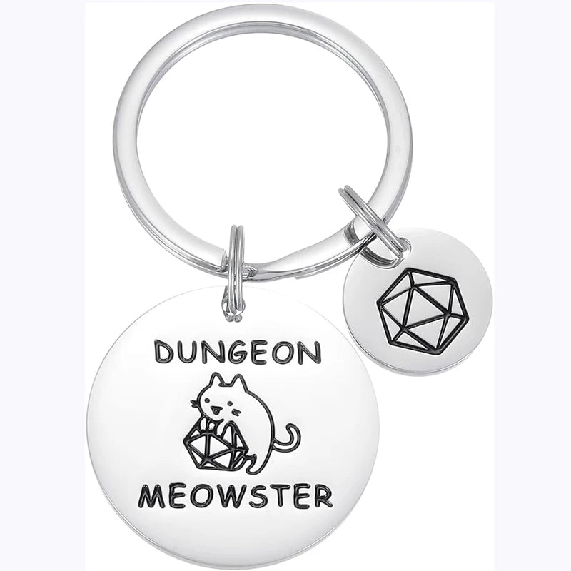 Gifts for Men Women Adults Him Funny Unique Husband Dungeon D N D Jewelry Dnd Keychain Dungeons And Dragons Keyring