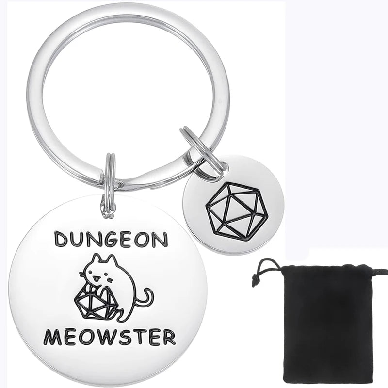 Gifts for Men Women Adults Him Funny Unique Husband Dungeon D N D Jewelry Dnd Keychain Dungeons And Dragons Keyring