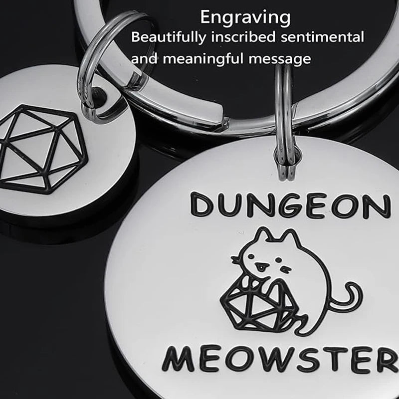 Gifts for Men Women Adults Him Funny Unique Husband Dungeon D N D Jewelry Dnd Keychain Dungeons And Dragons Keyring