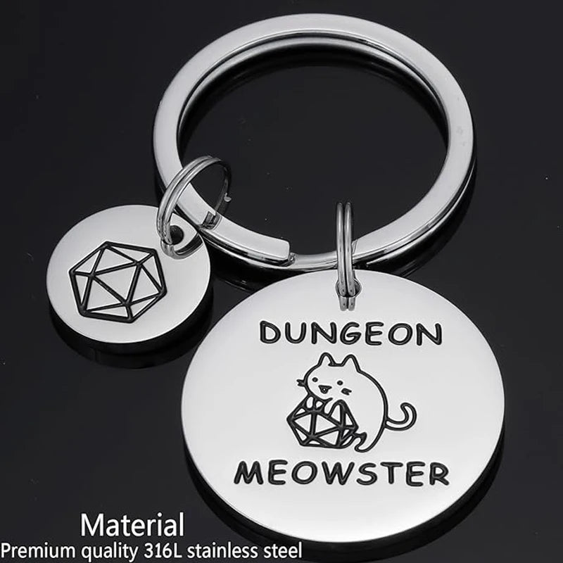 Gifts for Men Women Adults Him Funny Unique Husband Dungeon D N D Jewelry Dnd Keychain Dungeons And Dragons Keyring