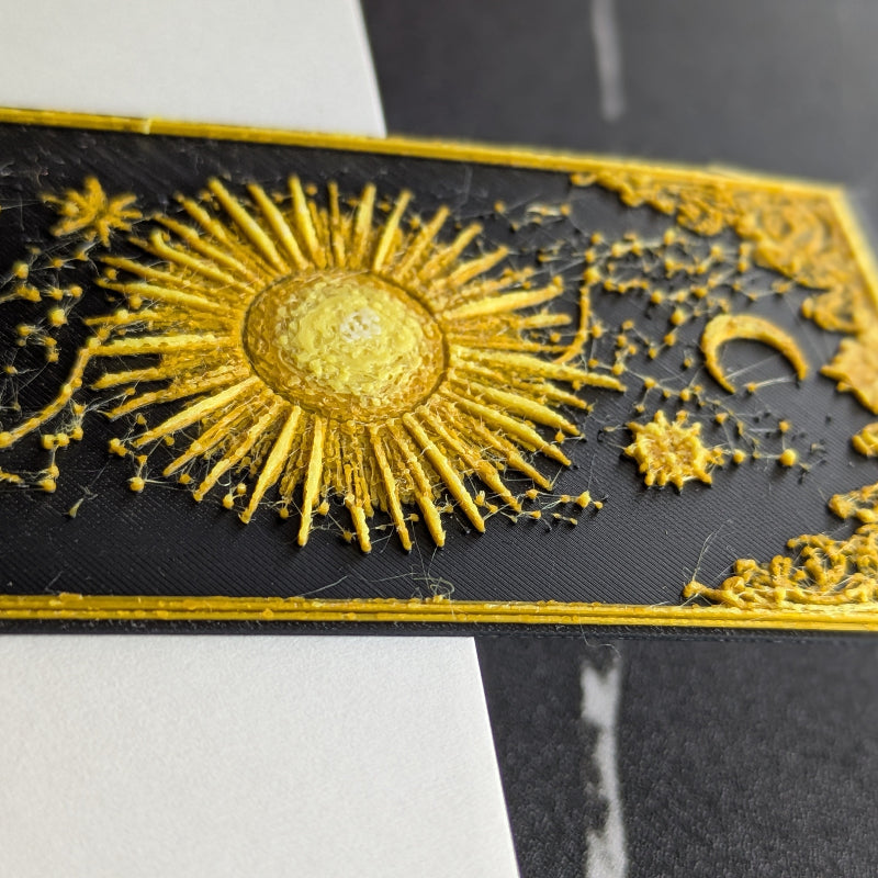 Gilded Sun & Crescent Celestial Bookmark | Standard