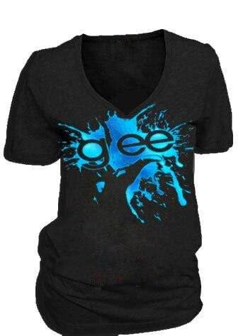 Glee Finger Splat Foil Highlights V-Neck T-shirt - S