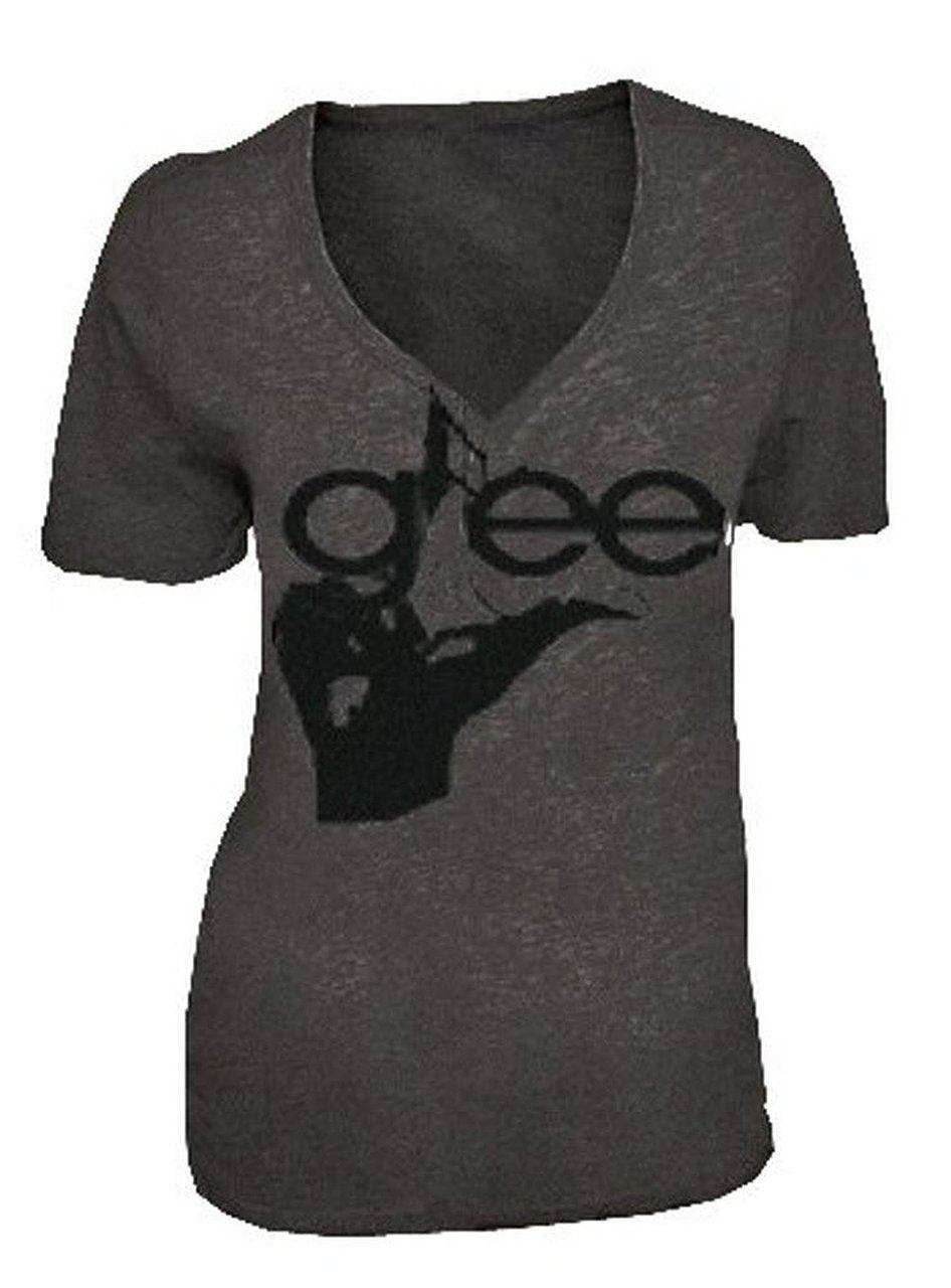 Glee Hand V-Neck Acid Washed T-shirt - S